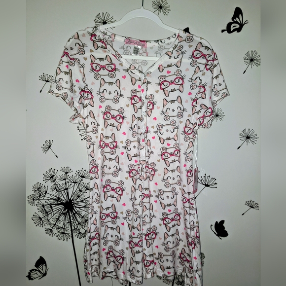 Romper...Playful Cat Print Pajamas - Picture 2 of 4